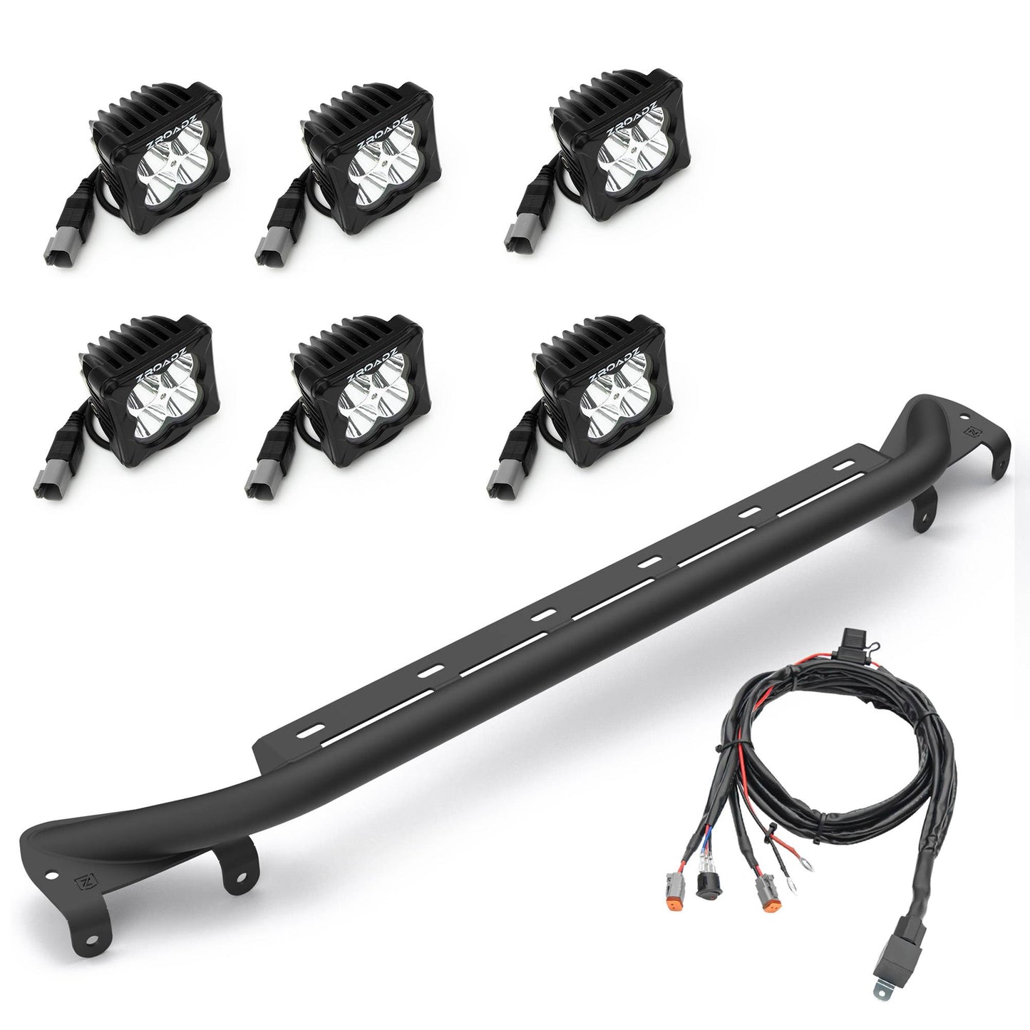 ZROADZ Z325431-KIT Black Mild Steel Front Bumper Top LED Kit Fits 2021-2023 Ford Bronco