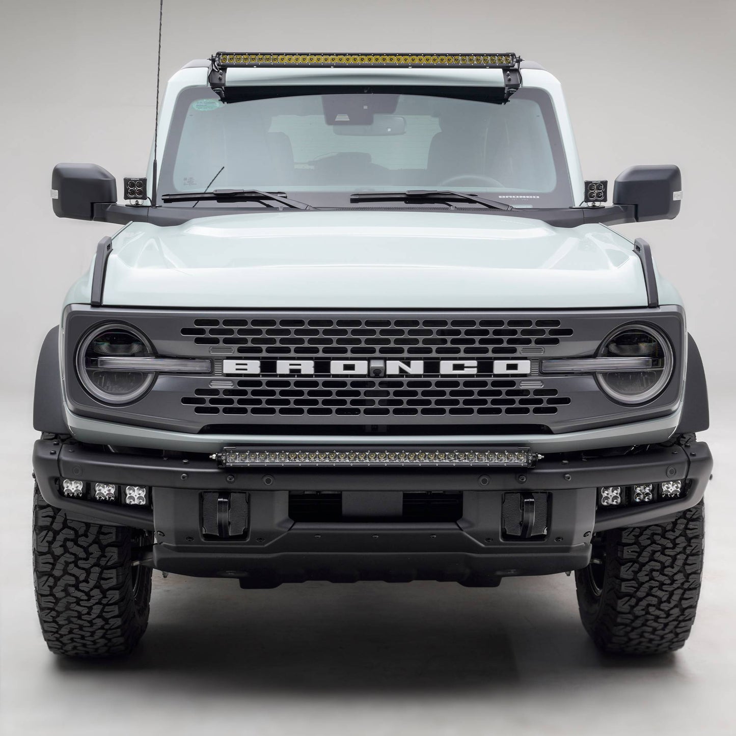 ZROADZ Z325421-KIT Black Mild Steel Front Bumper Top LED Kit Fits 2021-2023 Ford Bronco