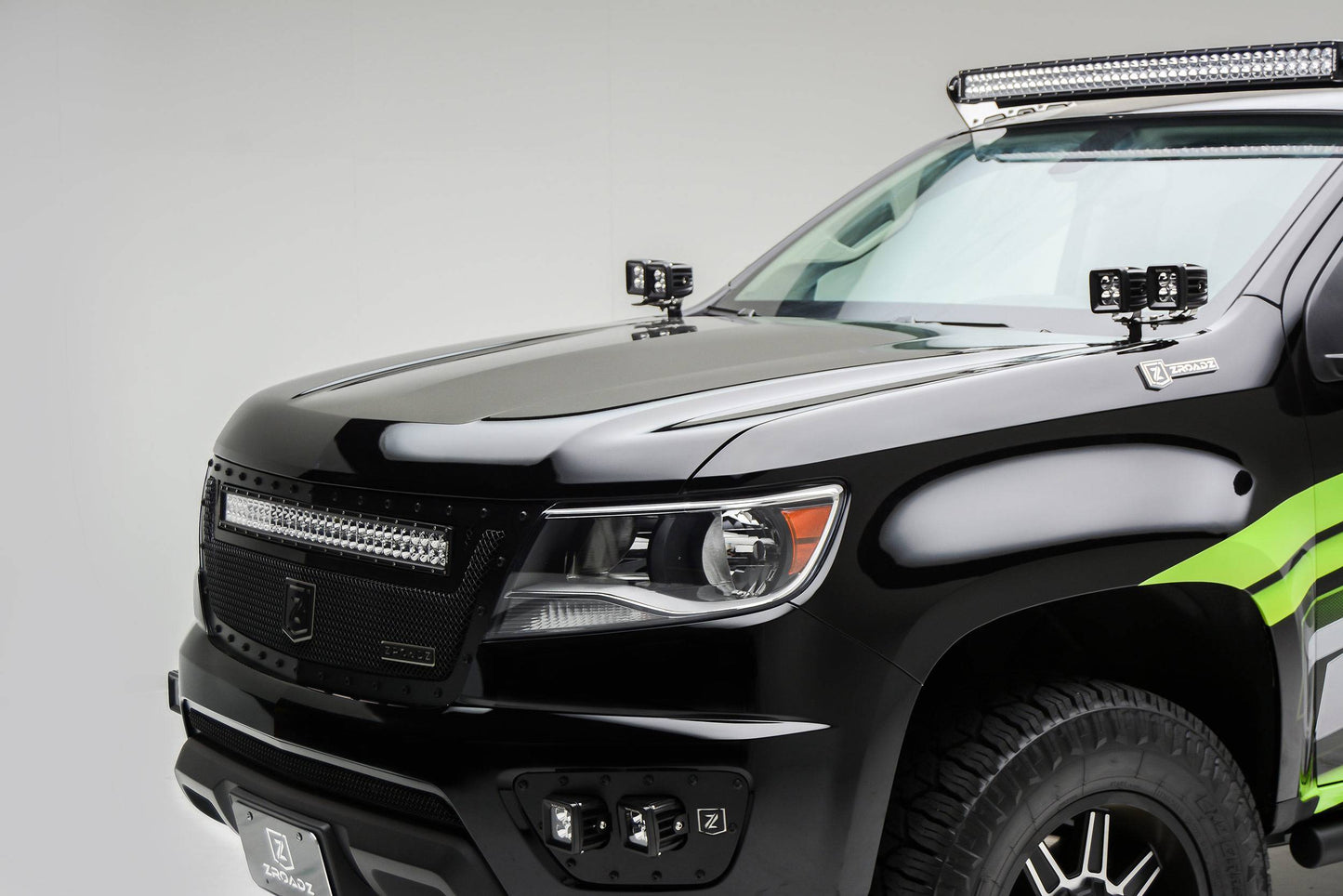 ZROADZ Z362671-KIT4 Black Mild Steel Hood Hinge LED Kit Fits 2015-2020 Chevrolet Colorado