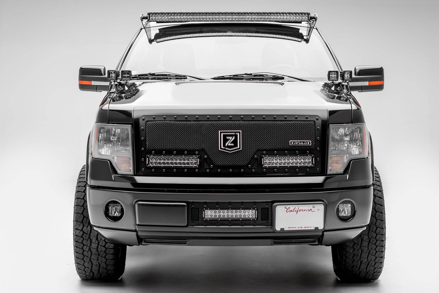 ZROADZ Z365601-KIT4 Black Mild Steel Hood Hinge LED Kit Fits 2004-2014 Ford F-150