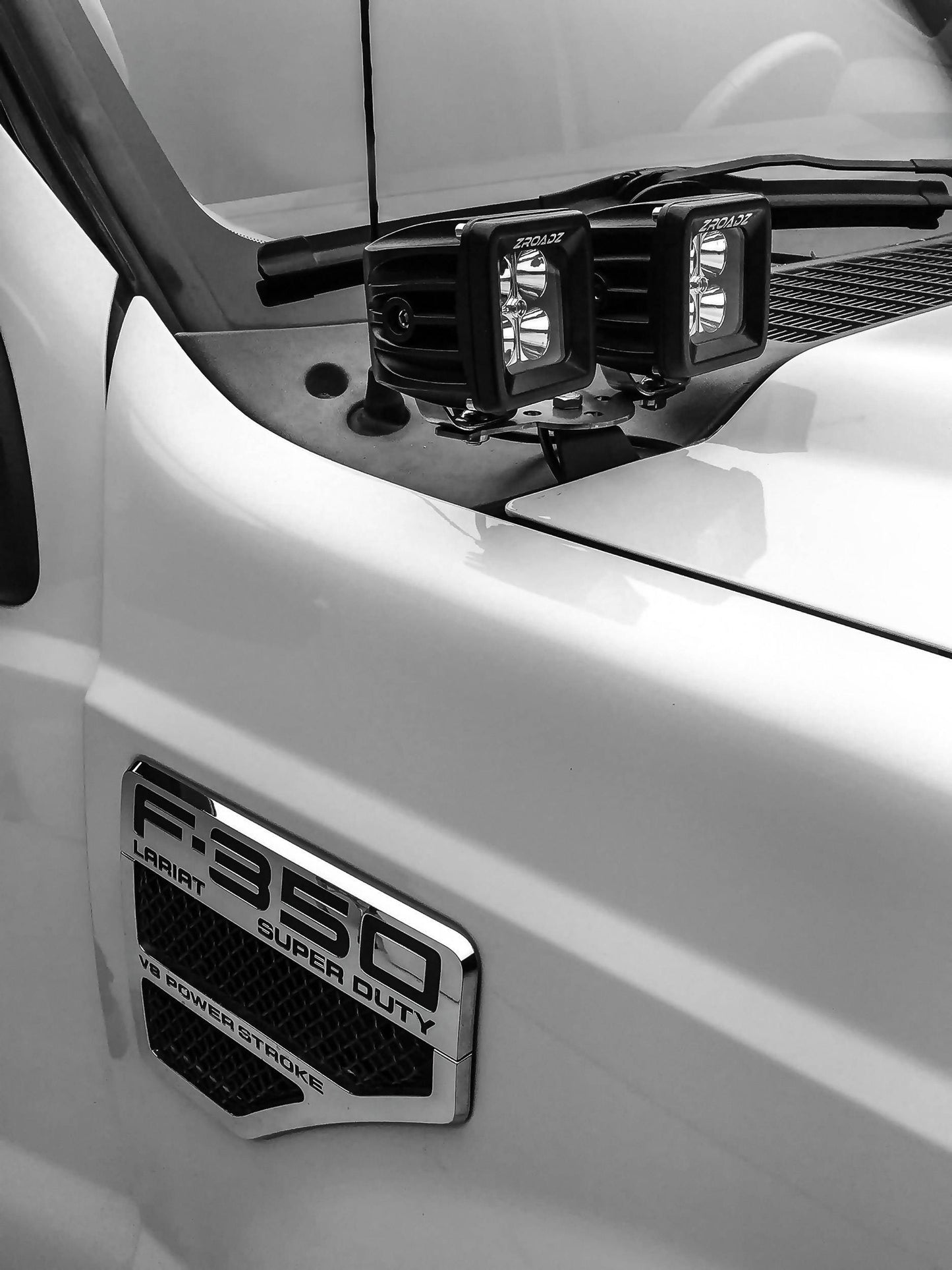 ZROADZ Z365462-KIT4 Black Mild Steel Hood Hinge LED Kit Fits 2011-2016 Ford F-250 F-350 F-450 F-550
