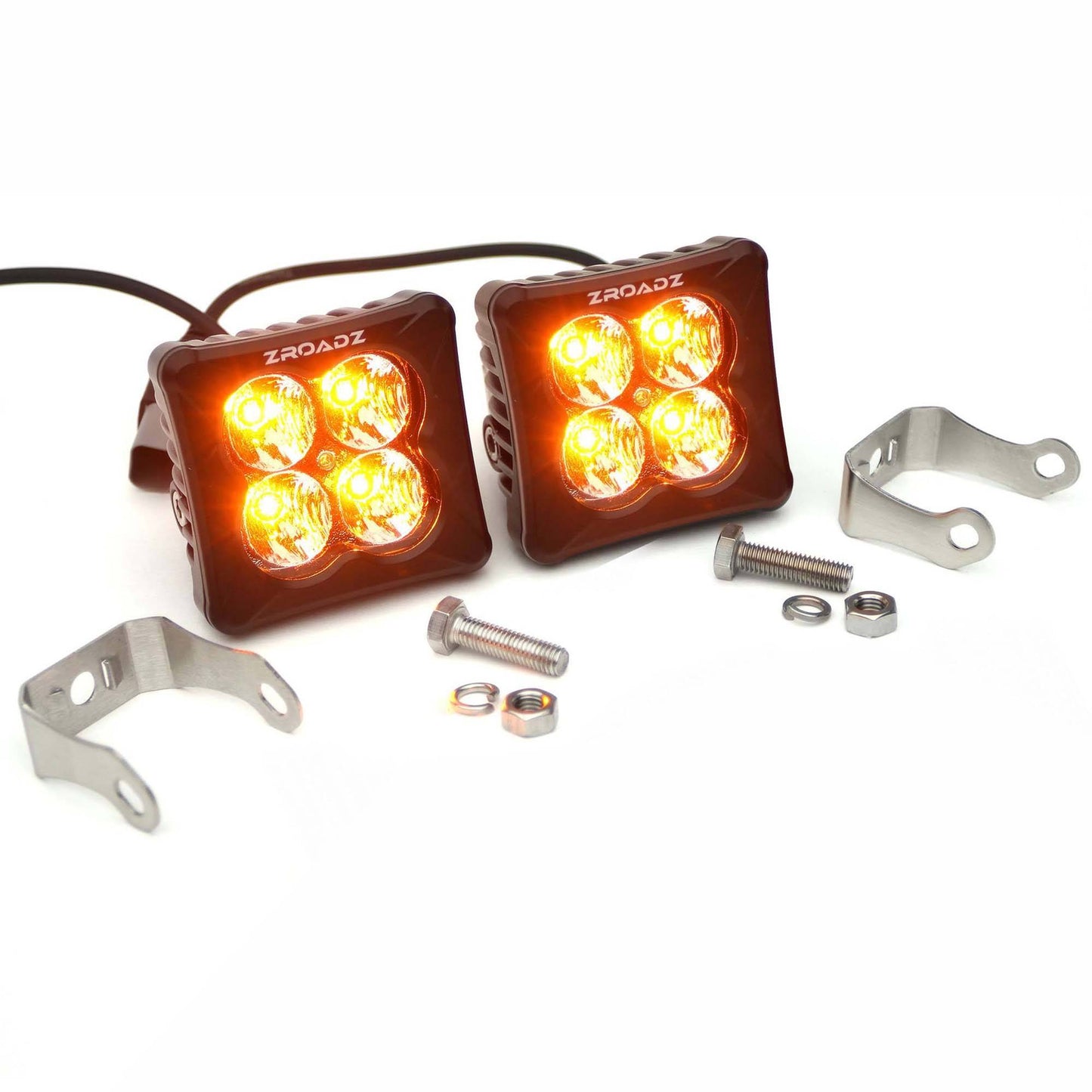 ZROADZ Z30BC12W-D3A-2 Black Cast Aluminum/Polucarbonate Lens Pod Light Light Set