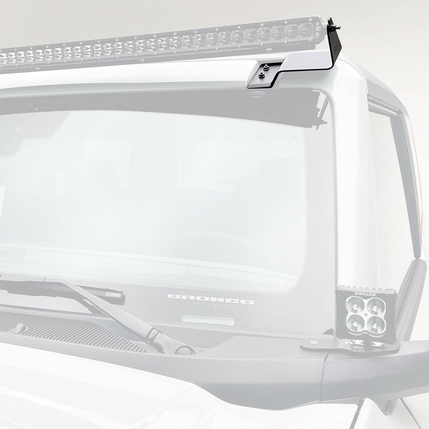 ZROADZ Z335411 Black Mild Steel Front Roof LED Bracket Fits 2021-2023 Ford Bronco