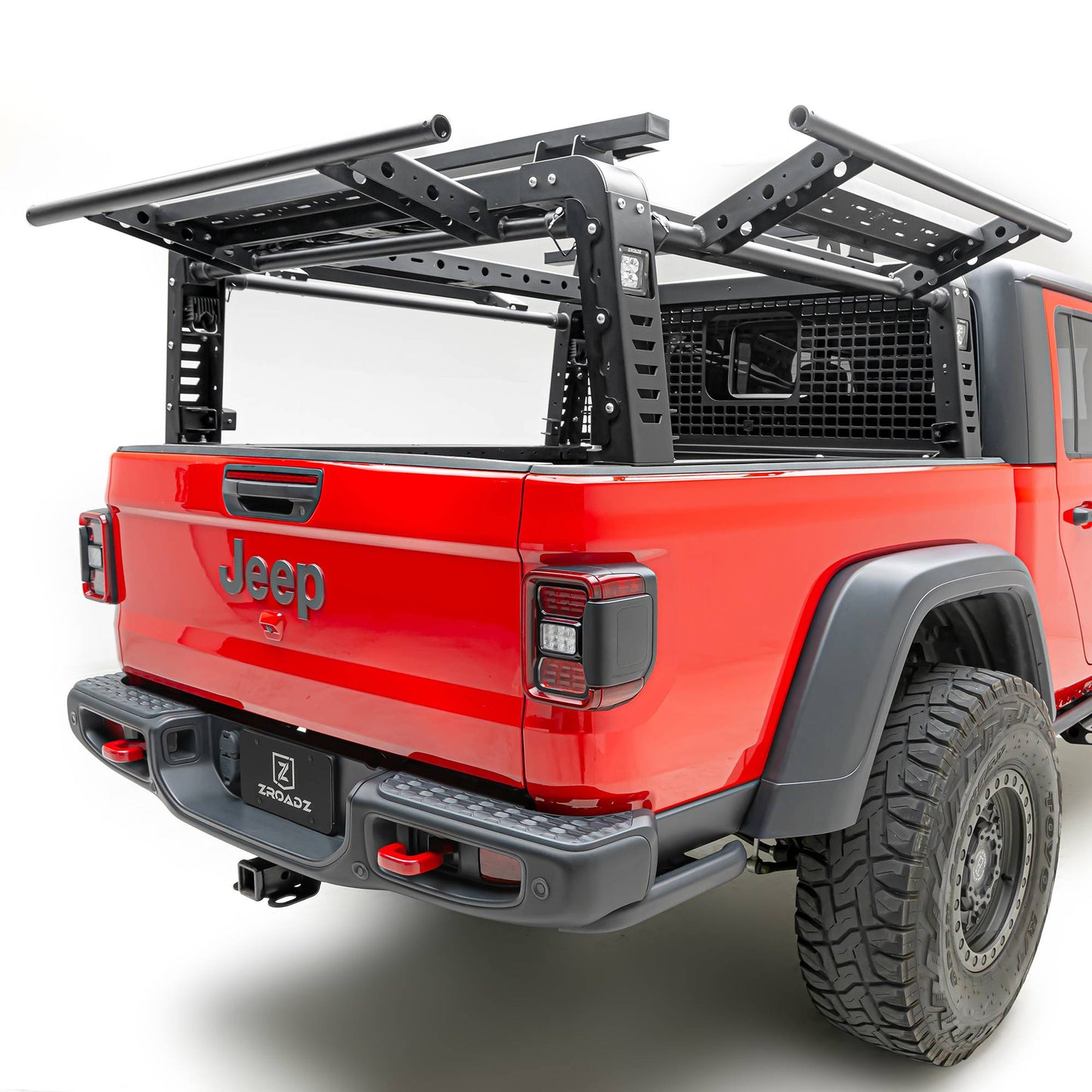 ZROADZ Z834031 Black Mild Steel Access Overland Headache Rack Fits 2019-2023 Jeep Gladiator