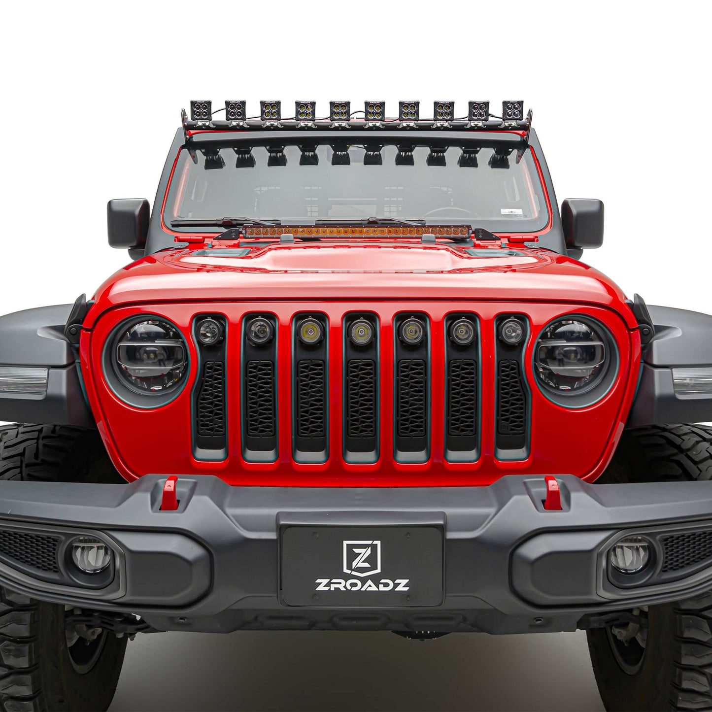 ZROADZ Z934931-KITAW Black Mild Steel Front Roof LED Kit Fits 2019-2023 Jeep Gladiator