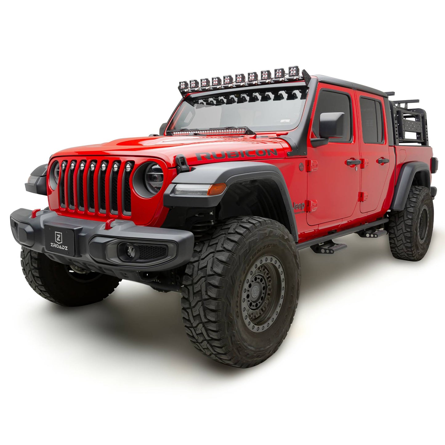 ZROADZ Z934931-KITAW Black Mild Steel Front Roof LED Kit Fits 2019-2023 Jeep Gladiator