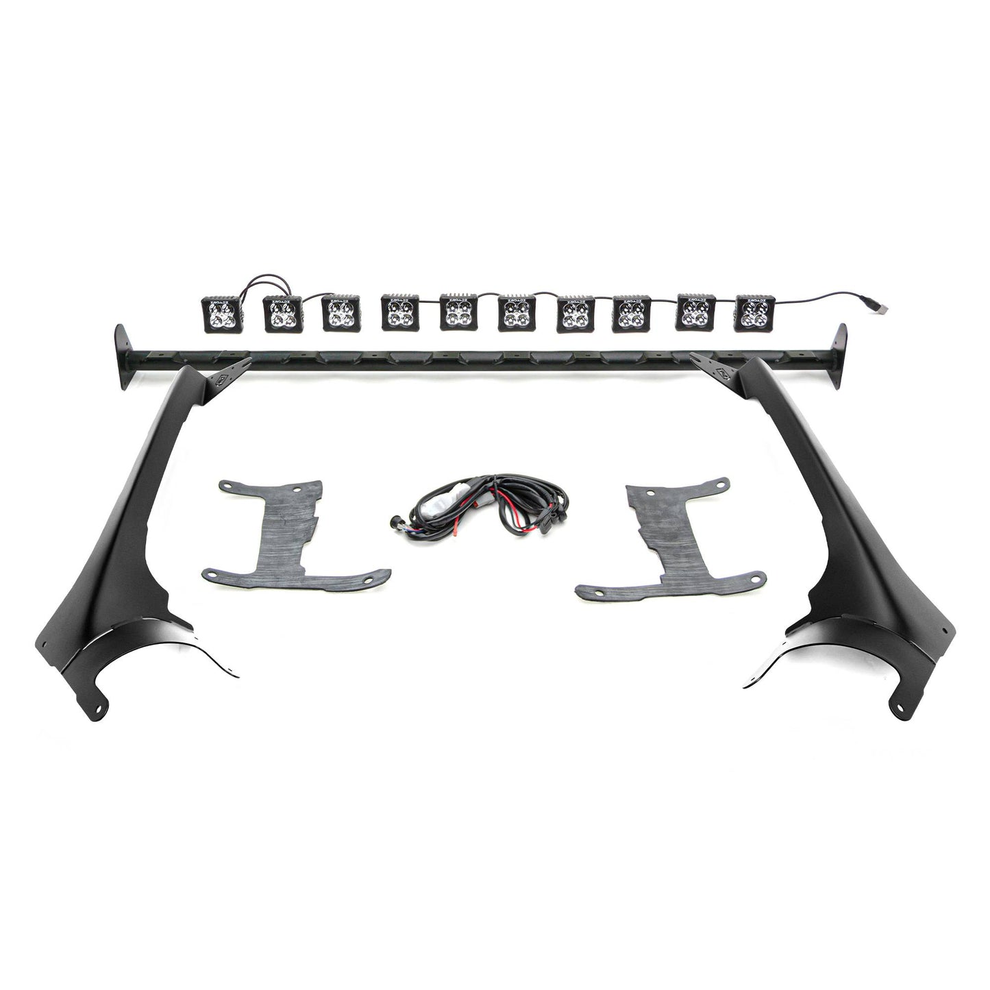 ZROADZ Z934931-KITAW Black Mild Steel Front Roof LED Kit Fits 2019-2023 Jeep Gladiator
