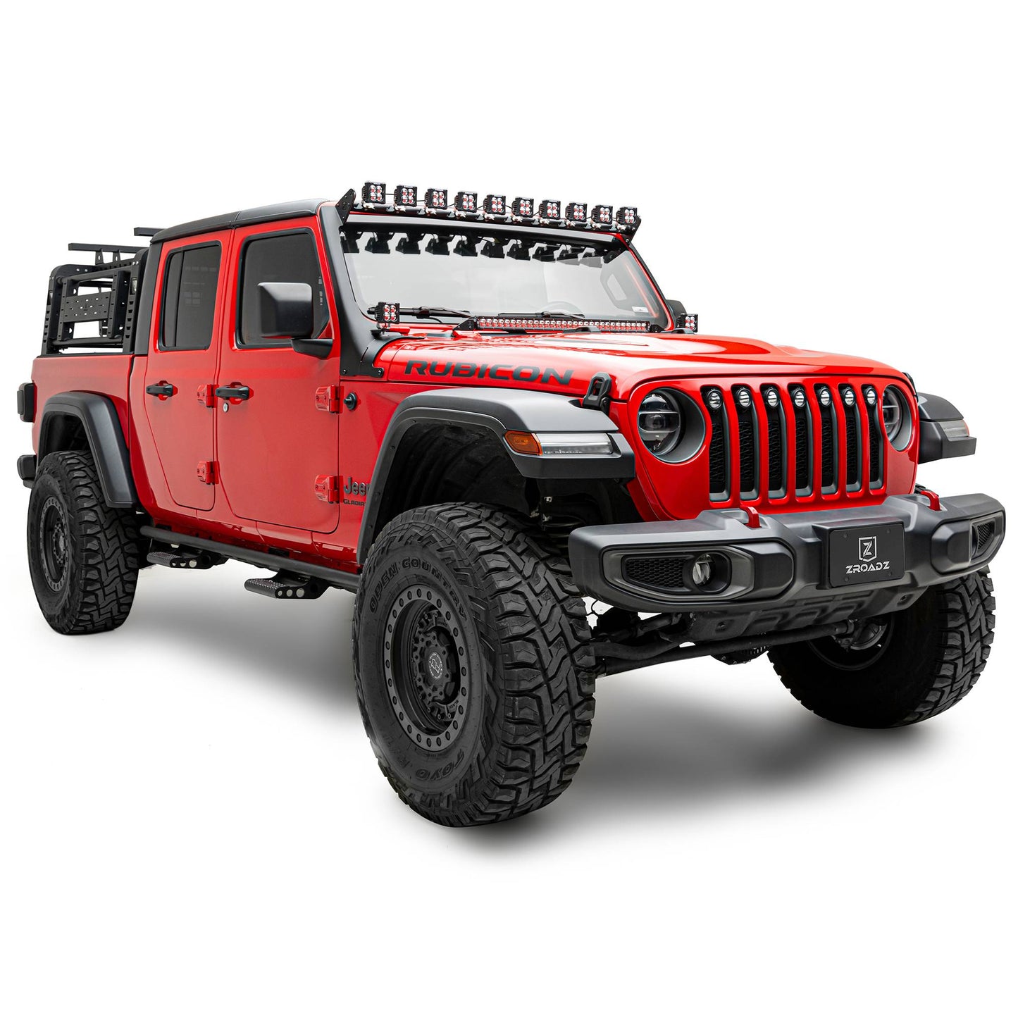ZROADZ Z934931-KIT2AW Black Mild Steel Front Roof LED Kit Fits 2019-2023 Jeep Gladiator