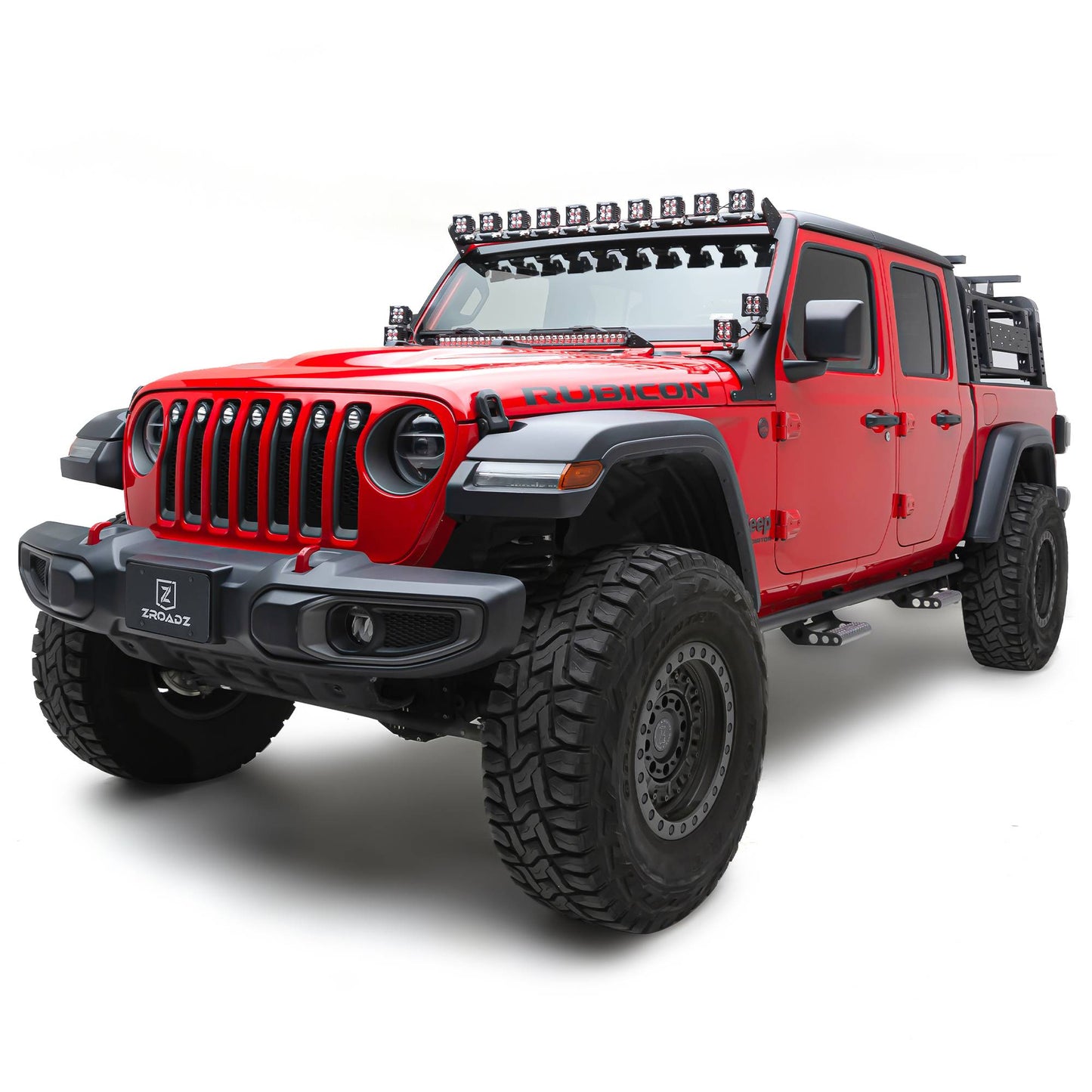 ZROADZ Z934931-KIT4AW Black Mild Steel Front Roof LED Kit Fits 2019-2023 Jeep Gladiator