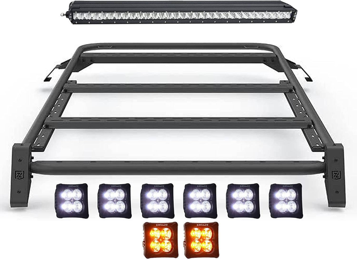 ZROADZ Z845221 Black Mild Steel Roof Rack Fits 2021-2023 Ford Bronco
