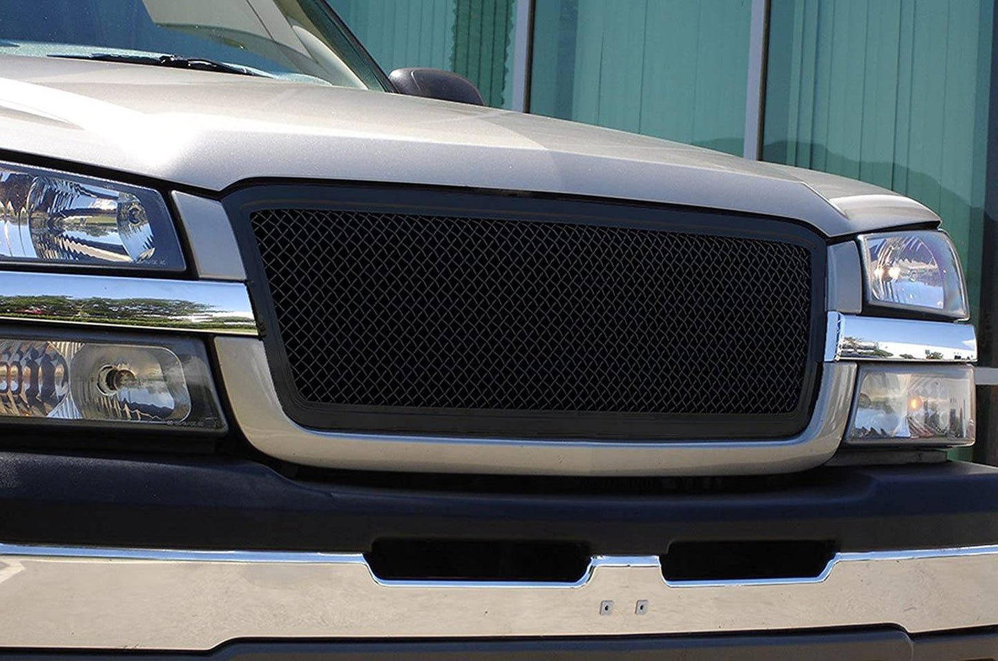 T-REX Grilles 51101 Black Mild Steel Small Mesh Grille Fits 2003-2006 Chevrolet Avalanche