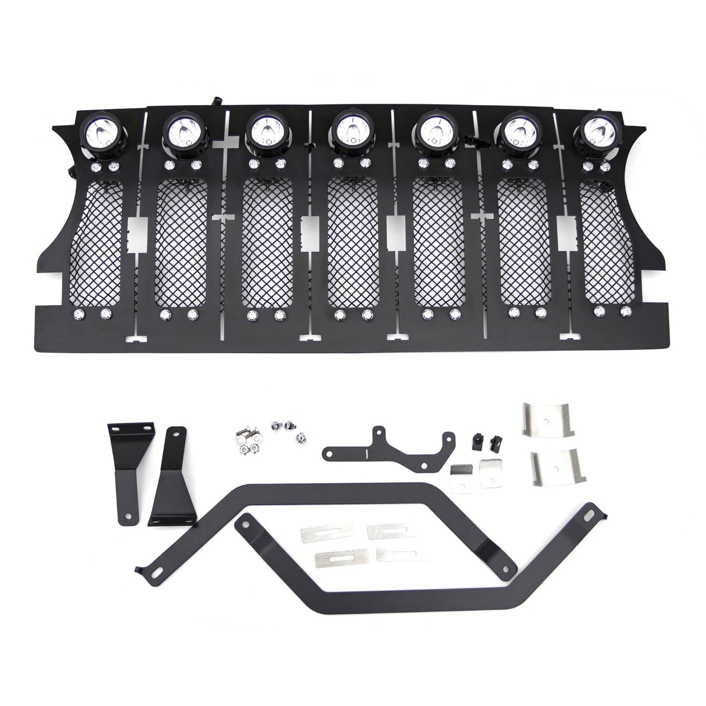 T-REX Grilles 6314931 Black Mild Steel Small Mesh Grille Fits 2020-2023 Jeep Gladiator Overland Gladiator Rubicon