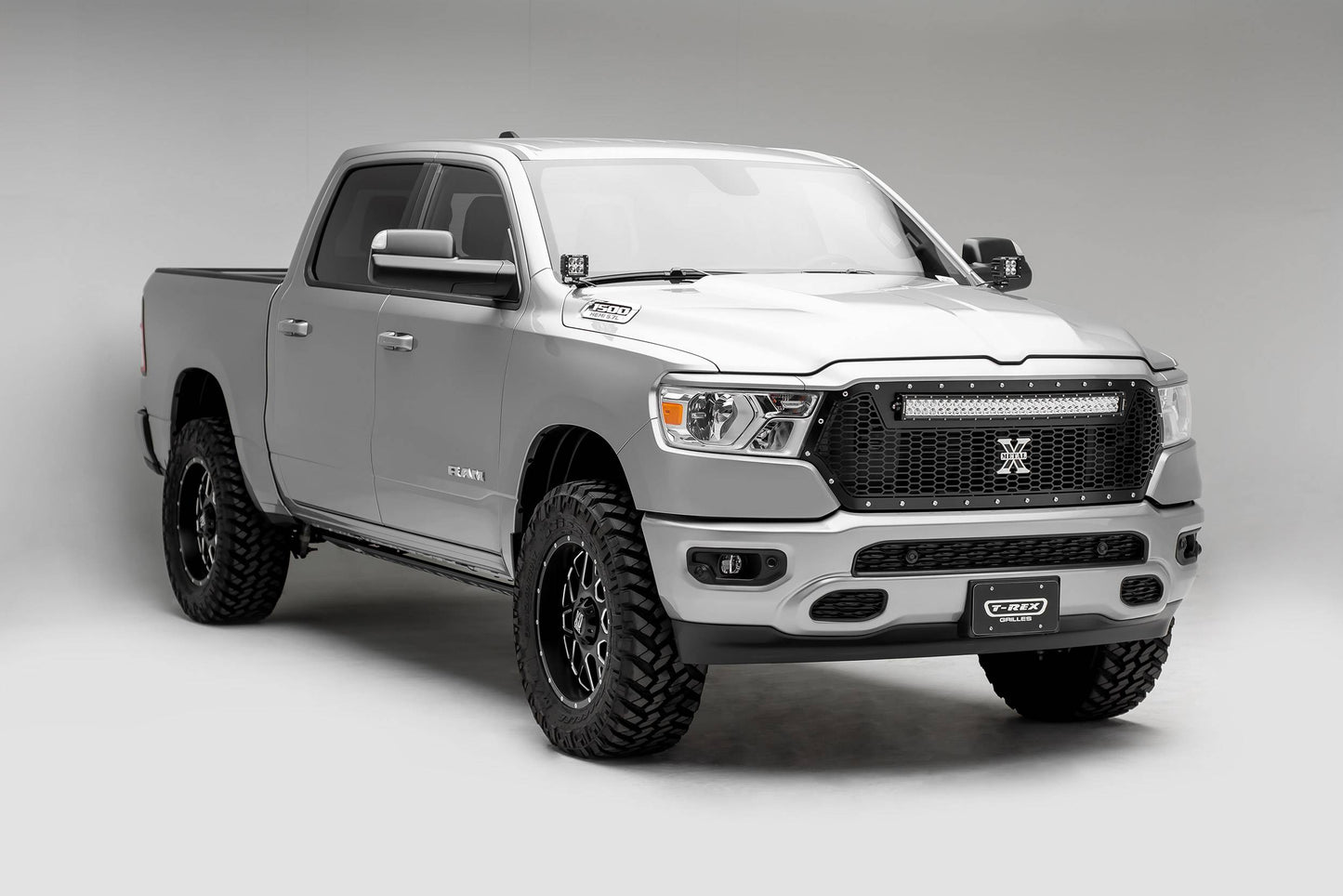 T-REX Grilles 7314651 Black Mild Steel Laser Cut Pattern Grille Fits 2019-2023 Ram 1500 Laramie 1500 Lone Star 1500 Big Horn 1500 Tradesman