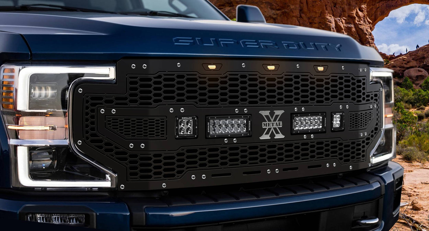 T-REX Grilles 7315571 Black Mild Steel Laser Cut Pattern Grille Fits 2020-2022 Ford SuperDuty F-250/F-350/F-450/F-550