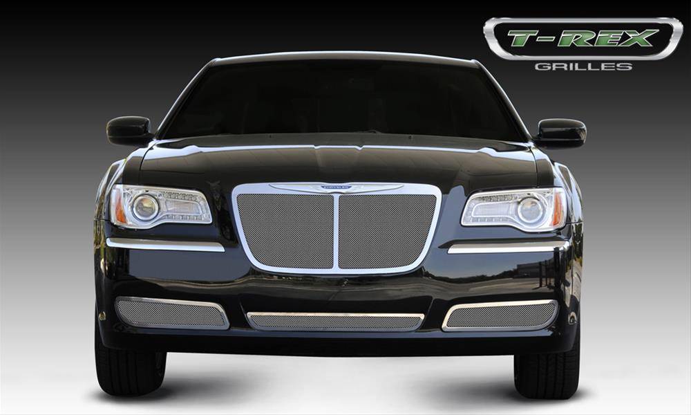 T-REX Grilles 54434 Polished Stainless Steel Small Mesh Grille Fits 2011-2014 Chrysler 300