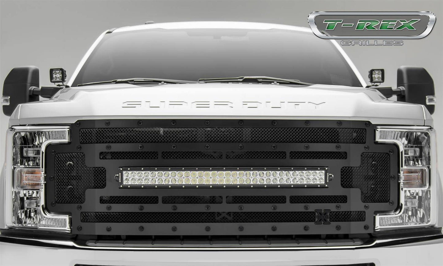 T-REX Grilles 6315471-BR Black Mild Steel Small Mesh Grille Fits 2017-2019 Ford F-250 F-350 F-450 F-550