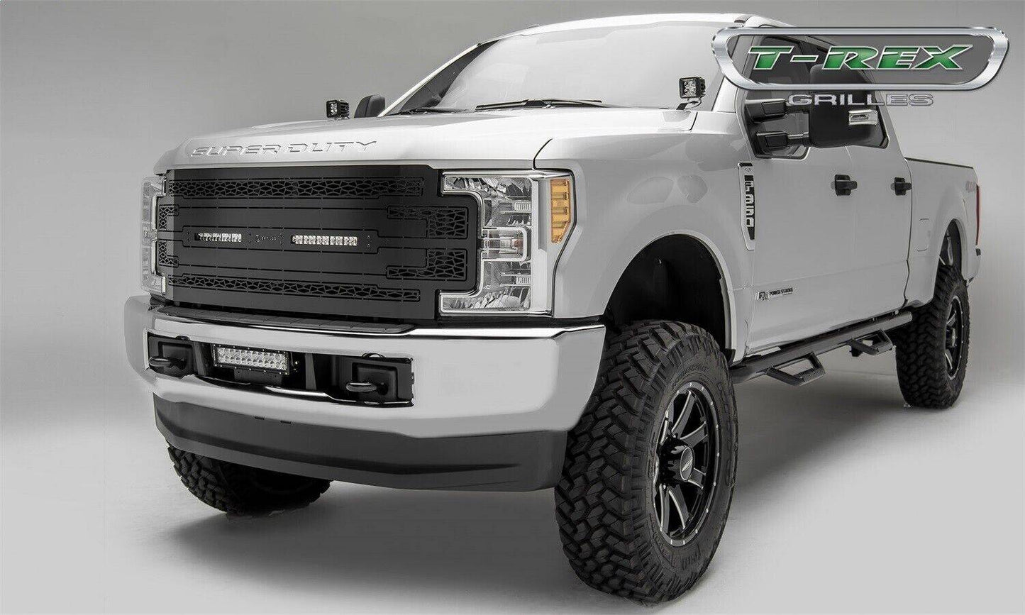 T-REX Grilles Z315471 Black Mild Steel Laser Cut Pattern Grille Fits 2017-2019 Ford F-250 F-350 F-450 F-550