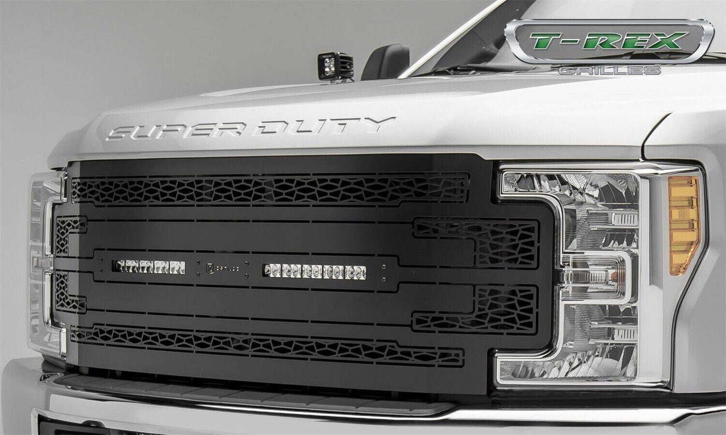 T-REX Grilles Z315471 Black Mild Steel Laser Cut Pattern Grille Fits 2017-2019 Ford F-250 F-350 F-450 F-550