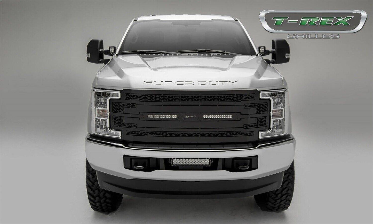 T-REX Grilles Z315471 Black Mild Steel Laser Cut Pattern Grille Fits 2017-2019 Ford F-250 F-350 F-450 F-550