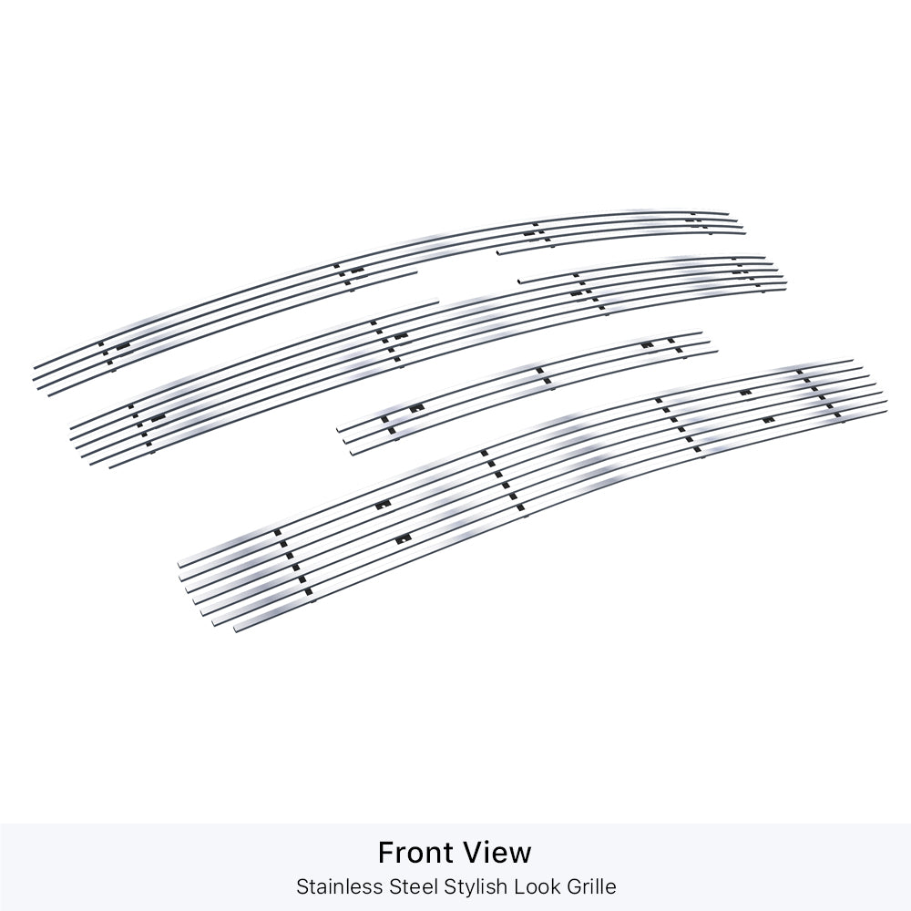 APS GR03FAA33S Main Upper&Lower Bumper Stainless Steel Billet Grille Fits 2007-2013 Chevy Silverado 1500
