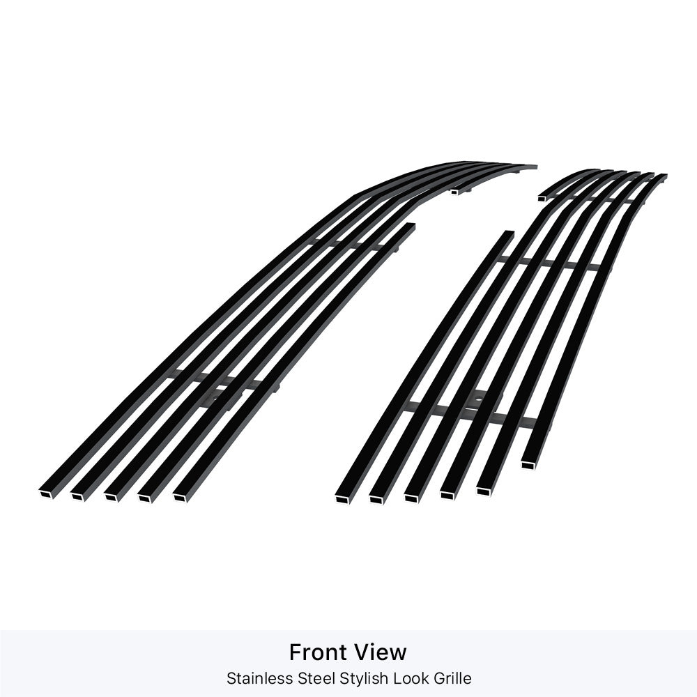 APS GR03FEG02J Main Upper Black Stainless Steel Billet Grille Fits 2001-2002 Chevy Silverado 2500