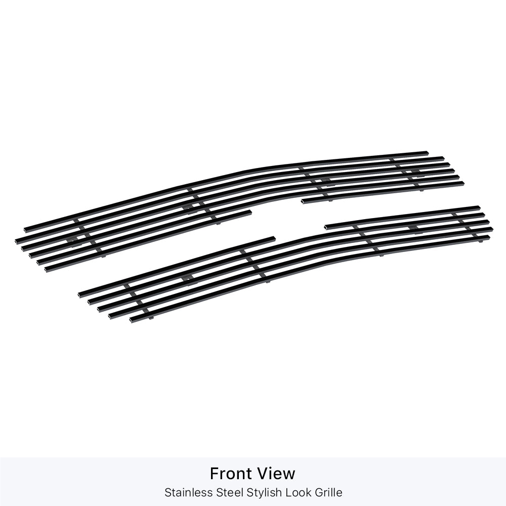 APS GR03FEG17J Main Upper Black Stainless Steel Billet Grille Fits 2002-2006 Chevy Avalanche