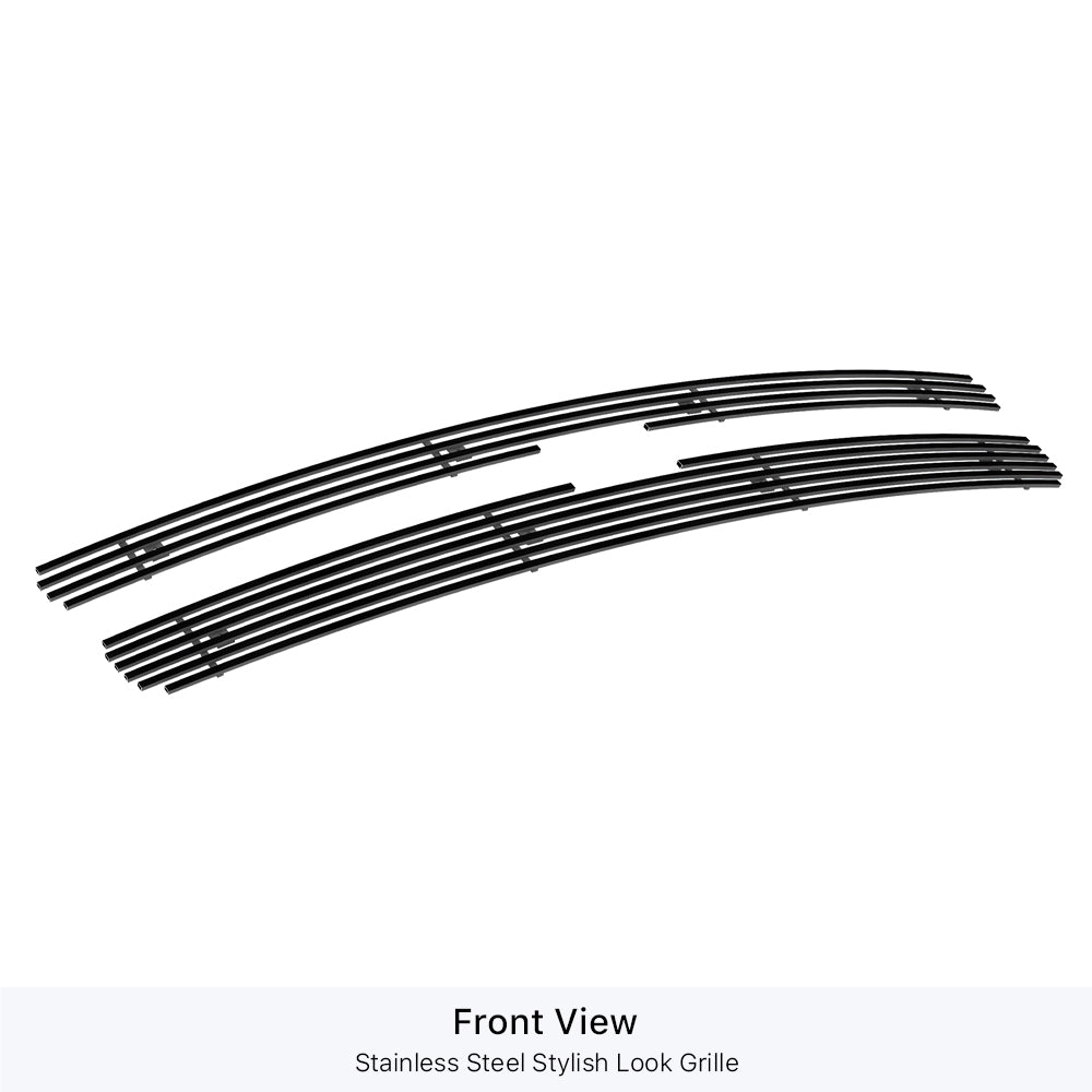 APS GR03FEG66J Main Upper Black Stainless Steel Billet Grille Fits 2007-2013 Chevy Silverado 1500