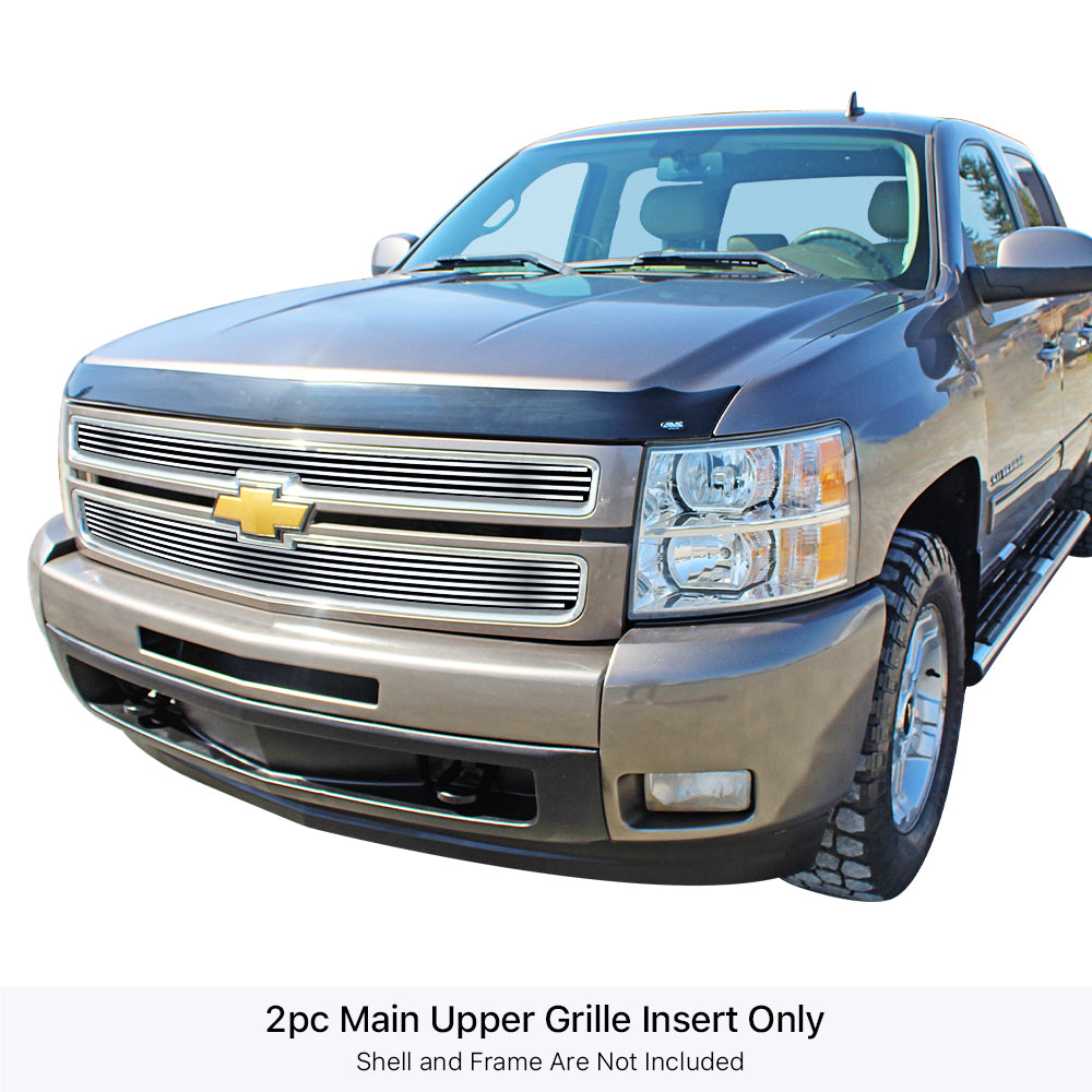 APS GR03FEG66S Main Upper Stainless Steel Billet Grille Fits 2007-2013 Chevy Silverado 1500