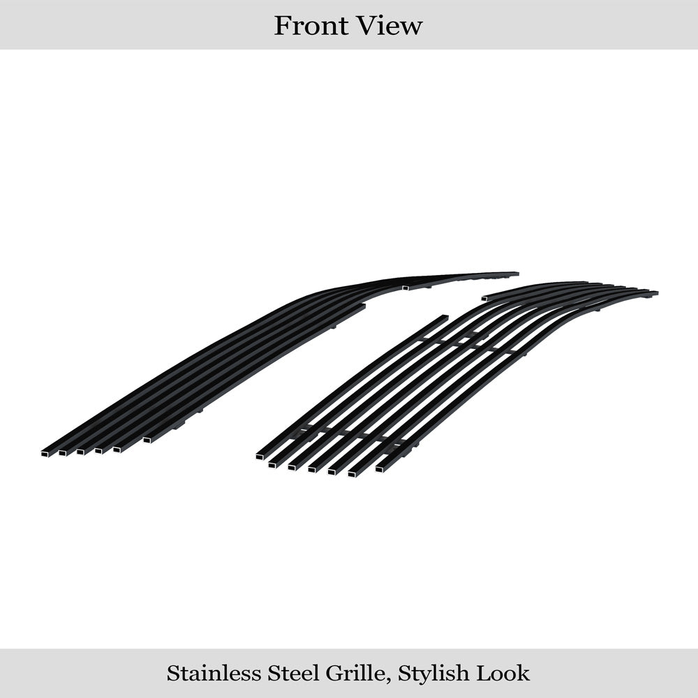 APS GR03FEG74J Main Upper Black Stainless Steel Billet Grille Fits 2007-2010 Chevy Silverado 2500 HD