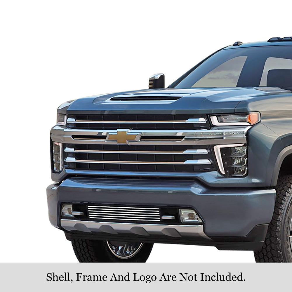 APS GR03FEJ14S Lower Bumper Stainless Steel Billet Grille Fits 2020-2023 Chevy Silverado 2500