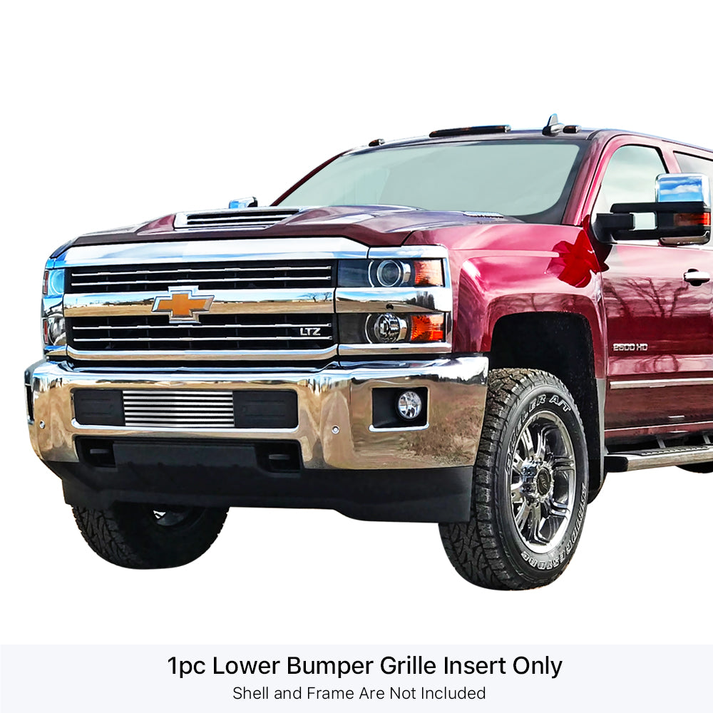 APS GR03FFC19S Lower Bumper Stainless Steel Billet Grille Fits 2015-2019 Chevy Silverado 2500 HD