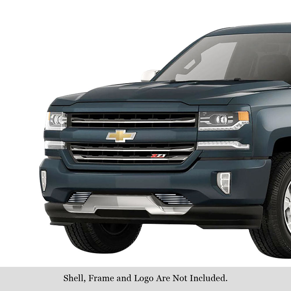 APS GR03FFC23S Lower Bumper Stainless Steel Billet Grille Fits 2016-2018 Chevy Silverado 1500