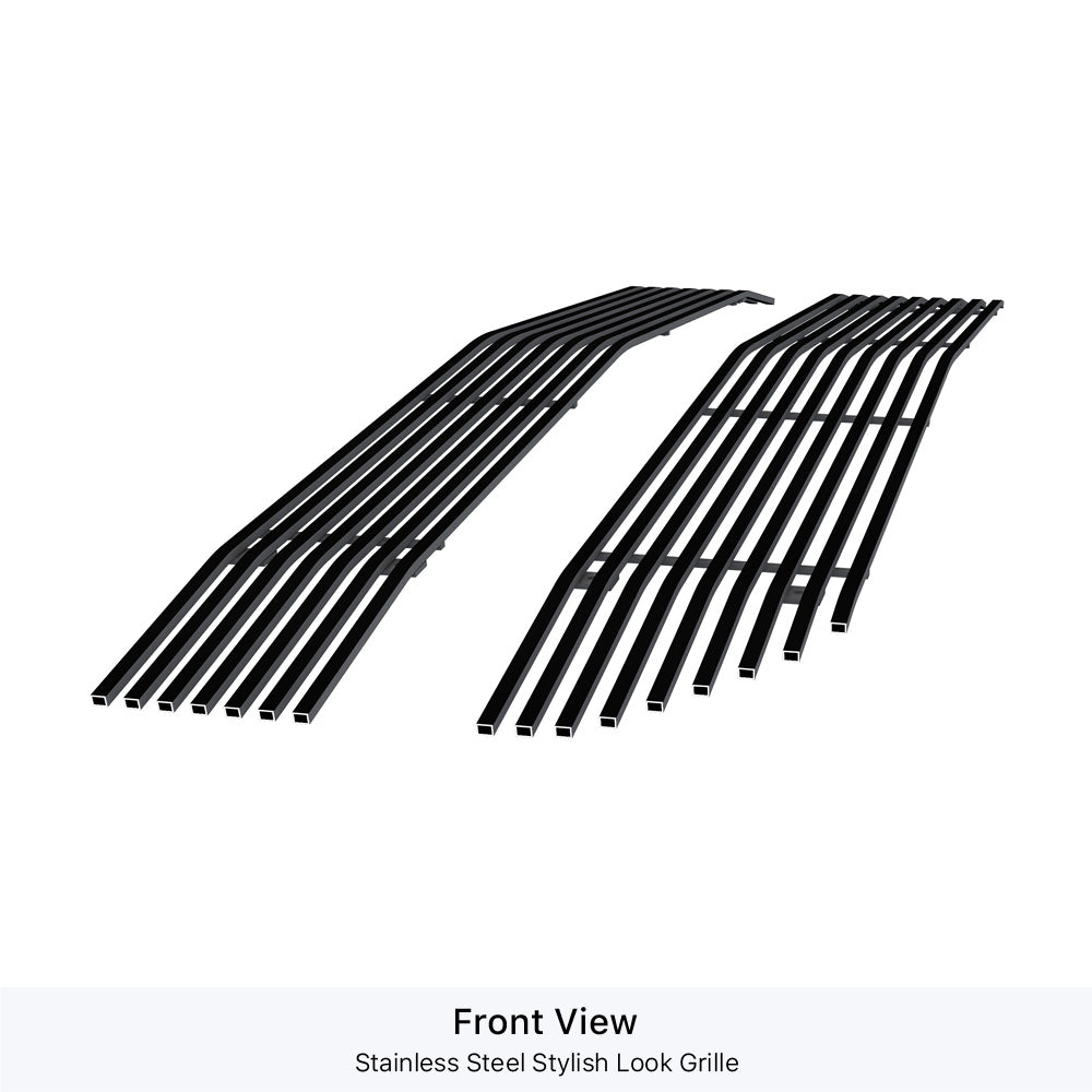 APS GR03FFC60J Main Upper Black Stainless Steel Billet Grille Fits 2016-2018 Chevy Silverado 1500