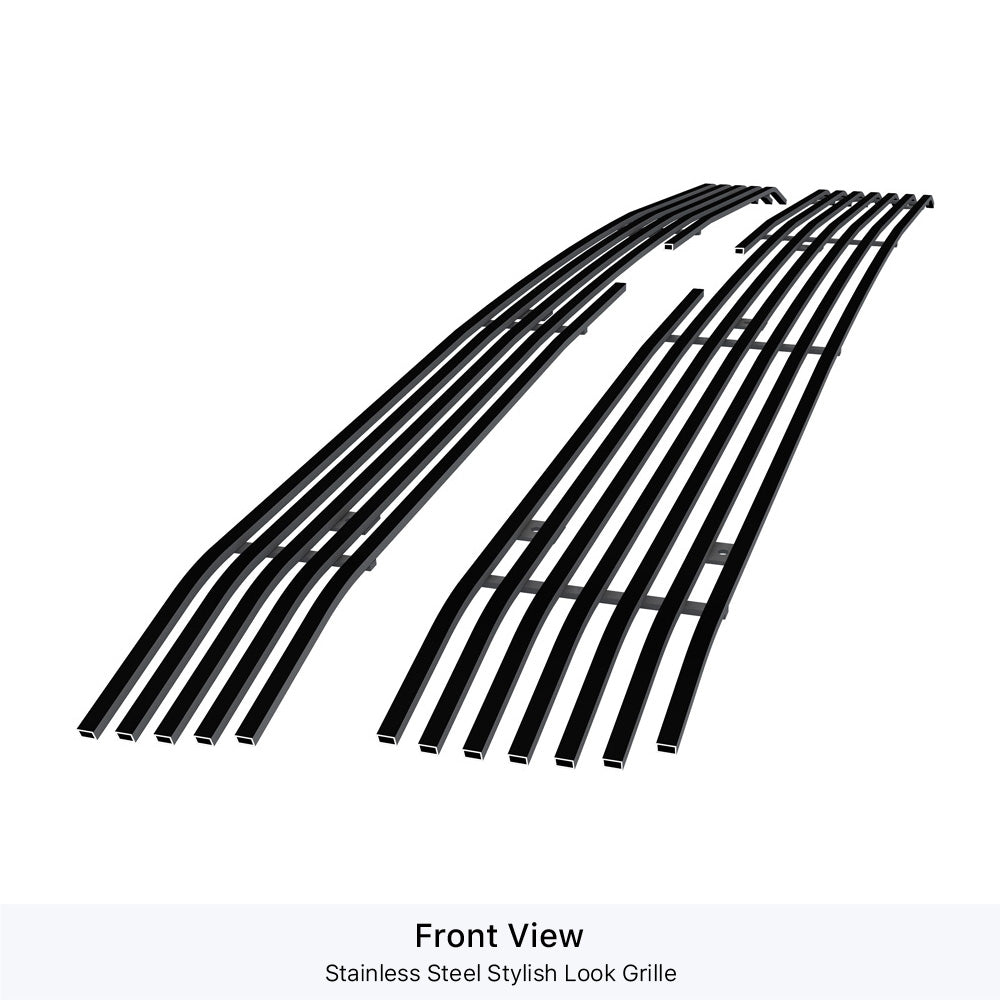 APS GR03FFH31J Main Upper Black Stainless Steel Billet Grille Fits 2011-2014 Chevy Silverado 2500 HD