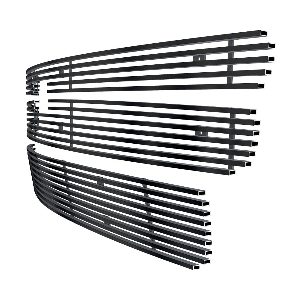 APS GR03FGH62J Main Upper & Lower Bumper Black Stainless Steel Billet Grille Fits 2007-2013 Chevy Silverado 1500