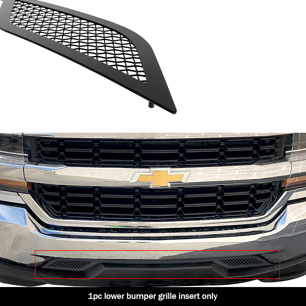 APS GR03GFC23H Lower Bumper Black Wire Mesh Grille Fits 2016-2018 Chevy Silverado 1500