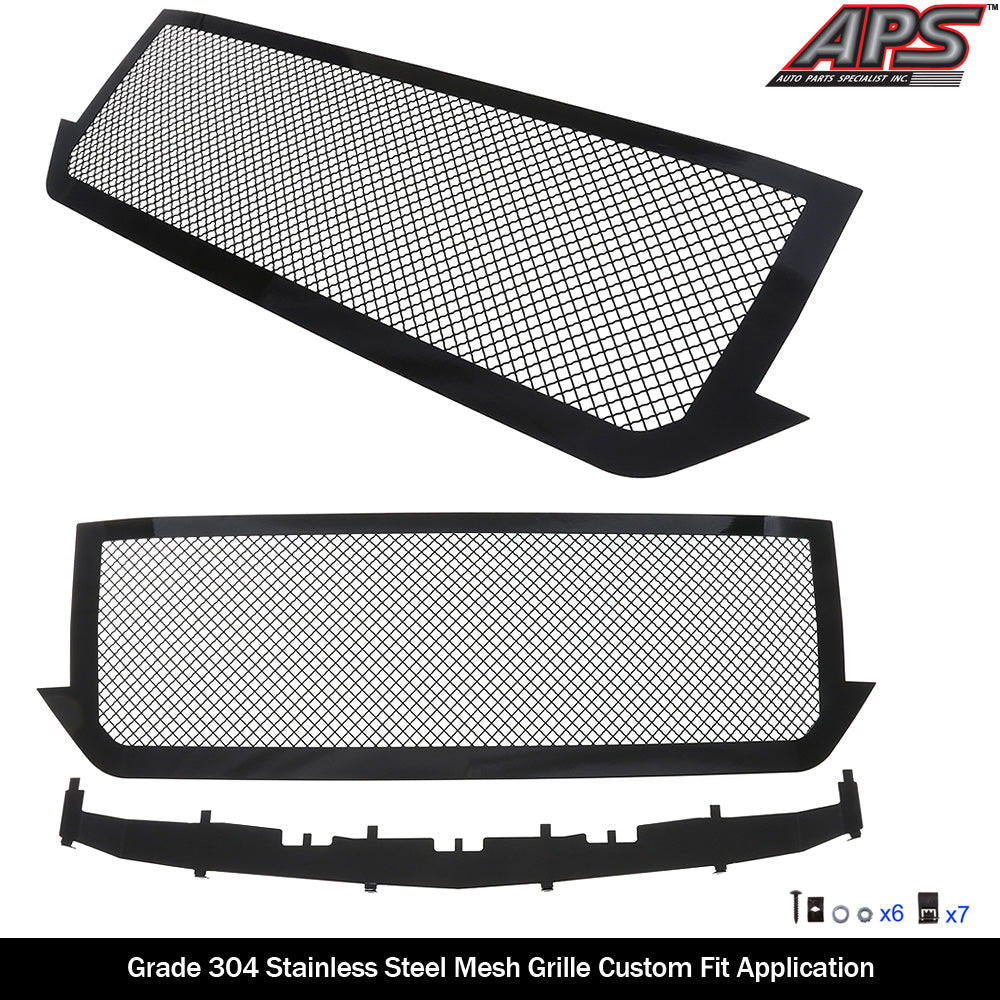 APS GR03GFC75K Main Upper Black Wire Mesh Grille Fits 2016-2018 Chevy Silverado 1500