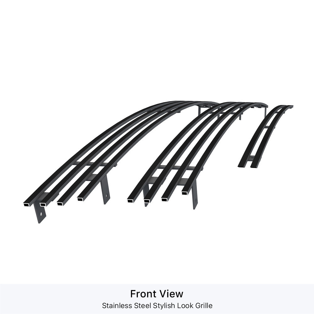 APS GR03HAA02J Main Upper & Lower Bumper Black Stainless Steel Billet Grille Fits 2000-2006 Chevy Avalanche