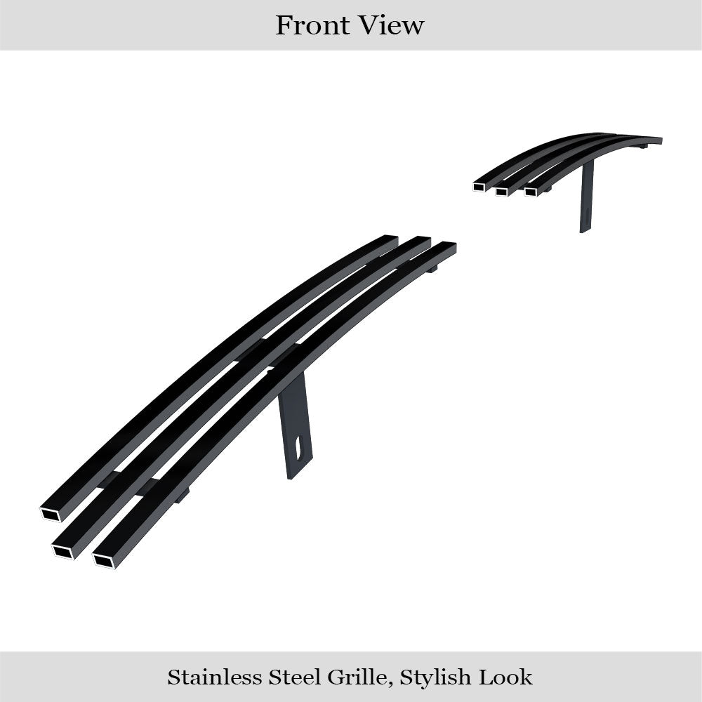 APS GR03HEC02J Top Bumper Black Stainless Steel Billet Grille Fits 2002-2006 Chevy Avalanche