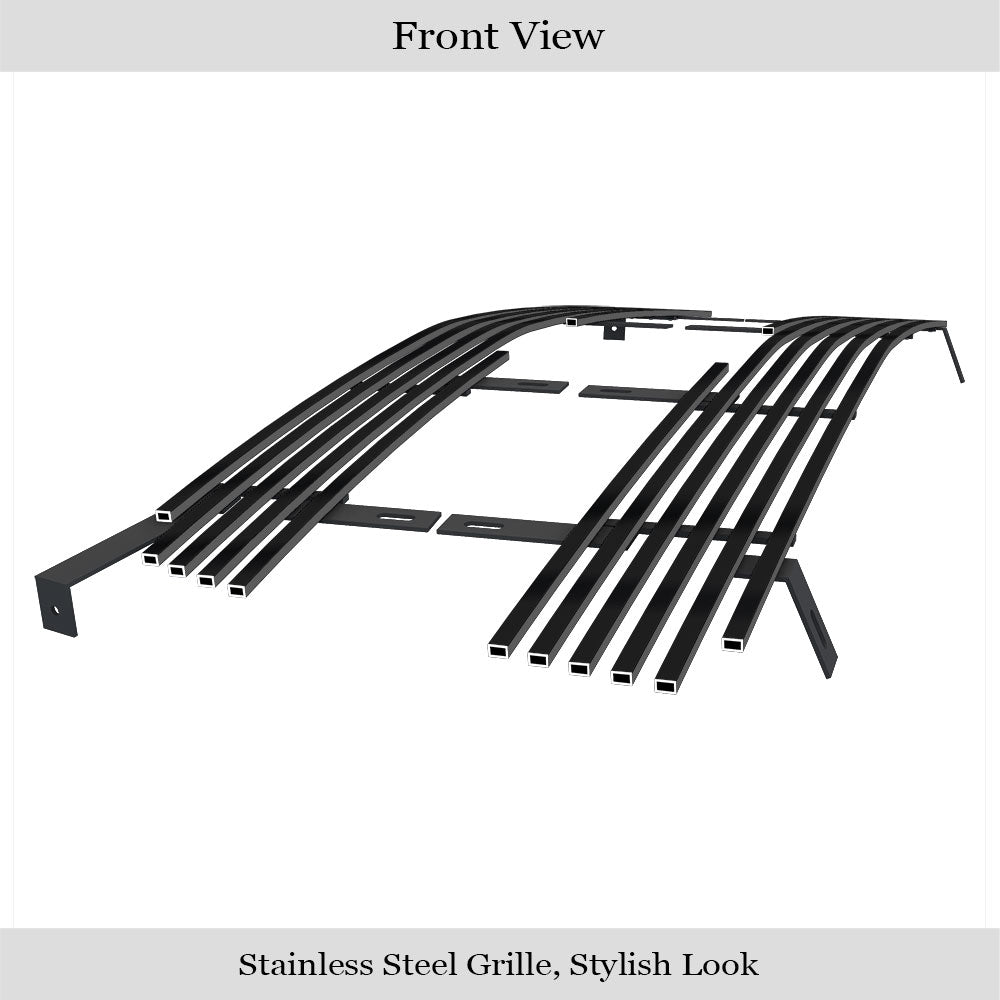 APS GR03HEC17J Main Upper Black Stainless Steel Billet Grille Fits 2003-2006 Chevy Avalanche 1500