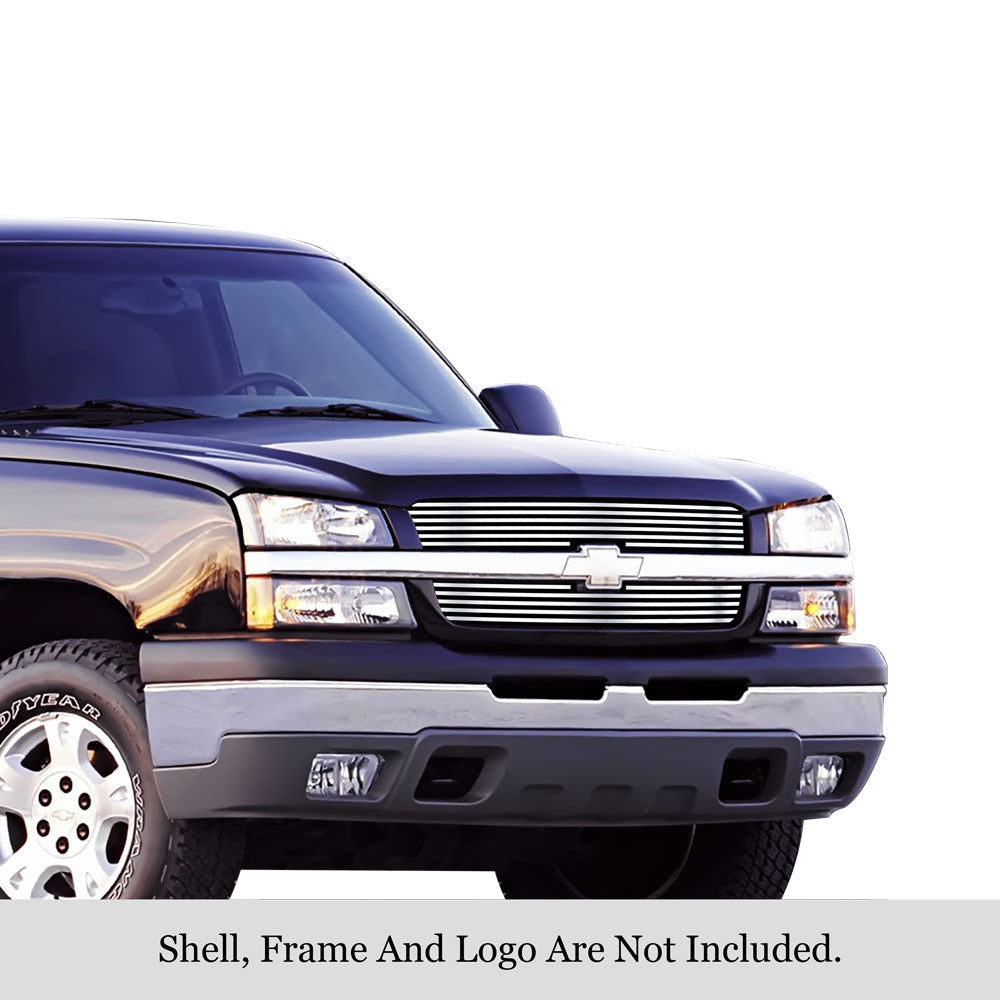 APS GR03HEC17S Main Upper Stainless Steel Billet Grille Fits 2003-2006 Chevy Avalanche 1500