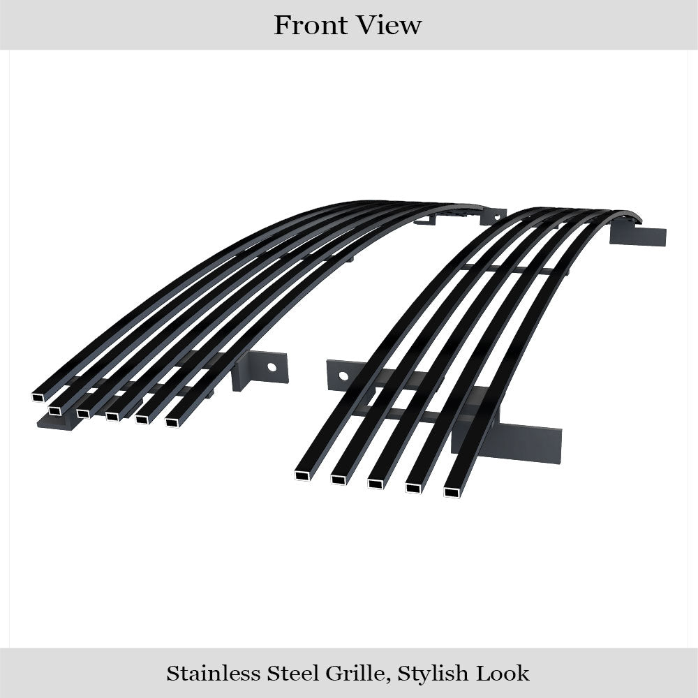 APS GR03HEC26J Main Upper Black Stainless Steel Billet Grille Fits 2001-2002 Chevy Silverado 2500