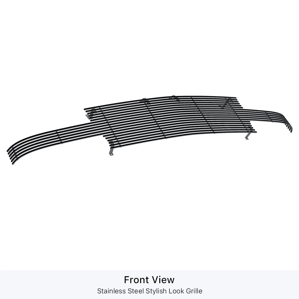 APS GR03HEJ25J Main Upper Black Stainless Steel Billet Grille Fits 1999-2002 Chevy Silverado 1500