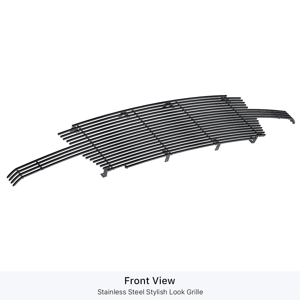 APS GR03HEJ26J Main Upper Black Stainless Steel Billet Grille Fits 2002-2006 Chevy Avalanche