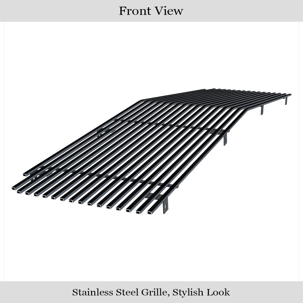 APS GR03HFC33J Main Upper Black Stainless Steel Billet Grille Fits 2015-2019 Chevy Silverado 2500 HD