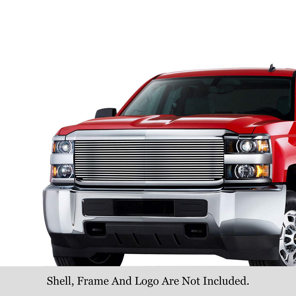 APS GR03HFC33S Main Upper Stainless Steel Billet Grille Fits 2015-2019 Chevy Silverado 2500 HD