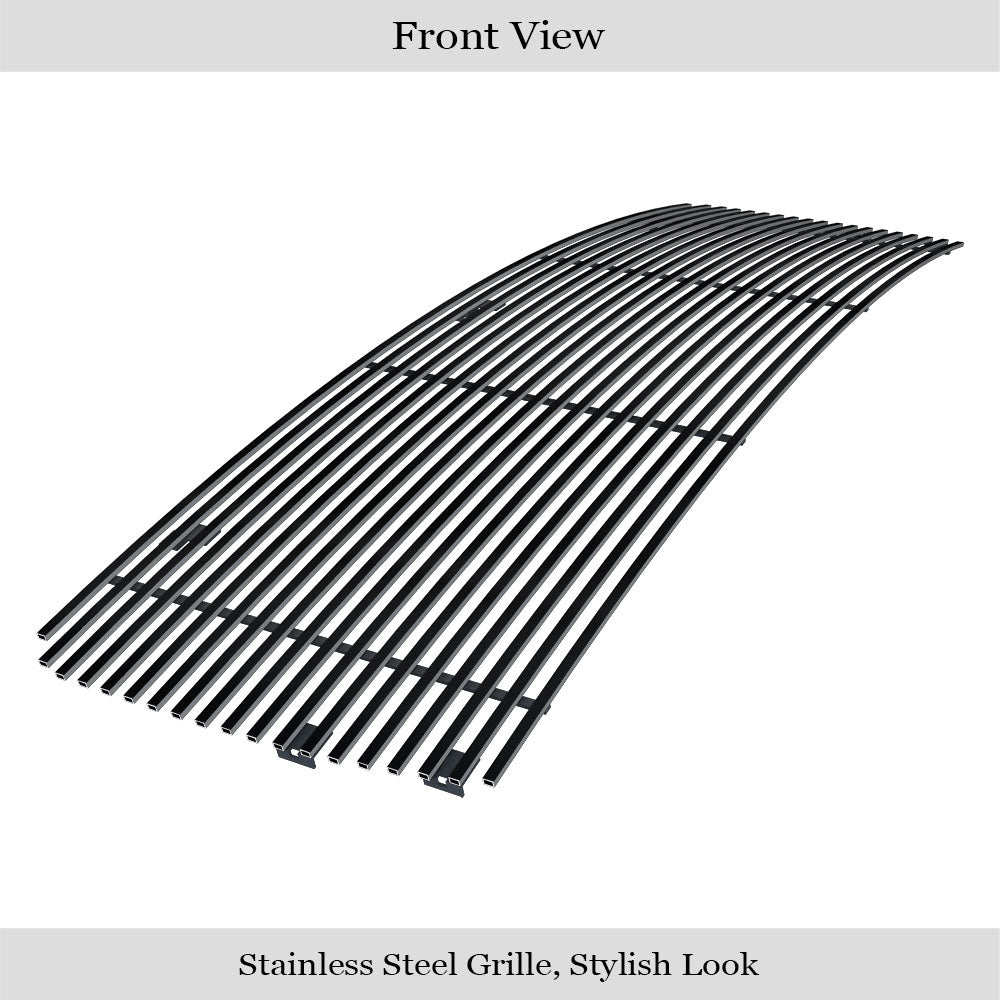 APS GR03HFF31J Main Upper Black Stainless Steel Billet Grille Fits 2003-2009 Chevy Kodiak C4500