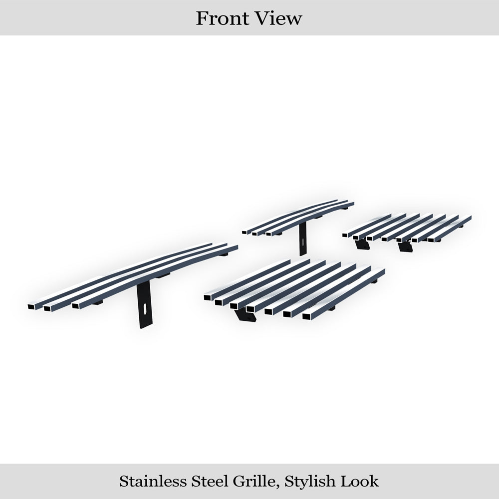 APS GR03HGI44C Top Bumper & Tow Hook Stainless Steel Billet Grille Fits 2003-2006 Chevy Silverado 1500
