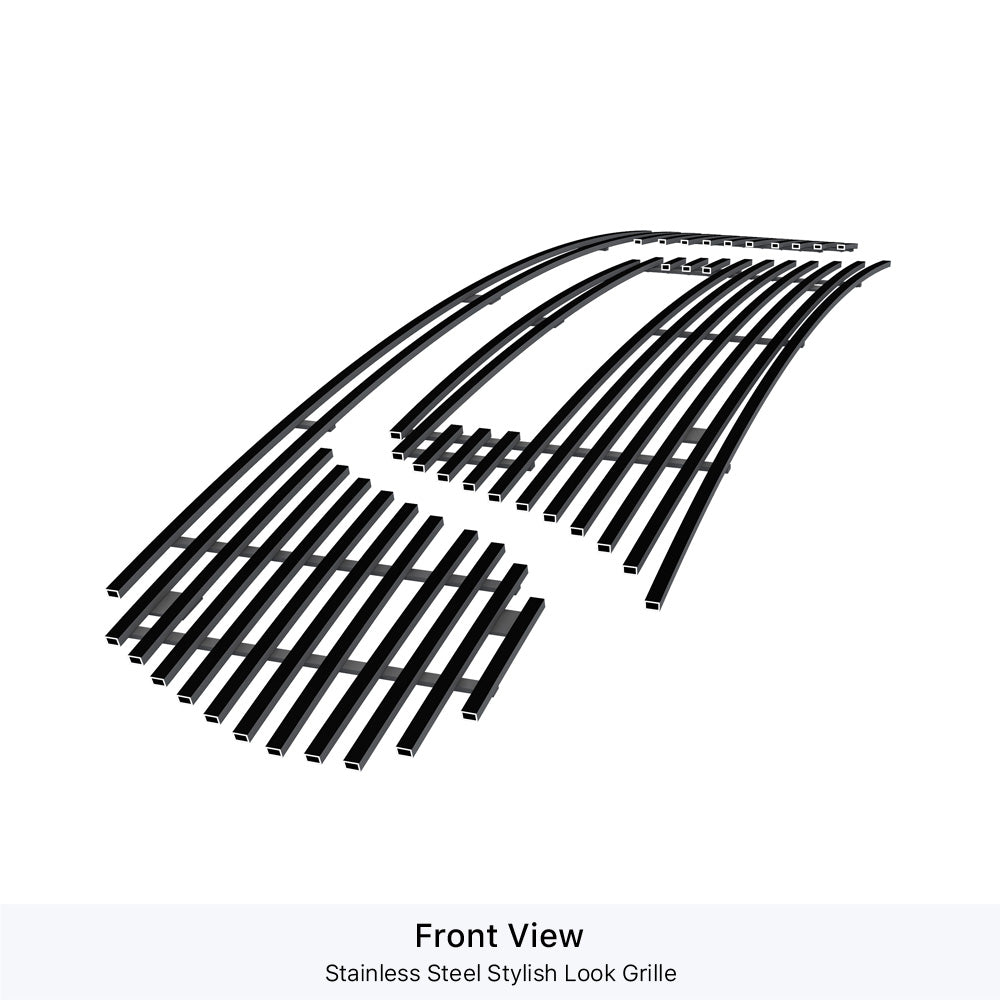 APS GR04FEB03J Main Upper Black Stainless Steel Billet Grille Fits 2019-2023 Ram 1500