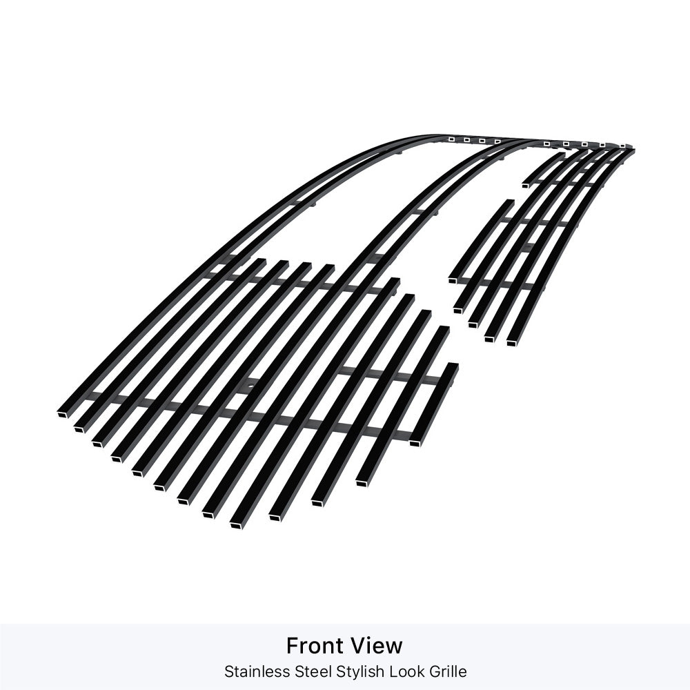 APS GR04FEB31J Main Upper Black Stainless Steel Billet Grille Fits 2021-2023 Ram 1500